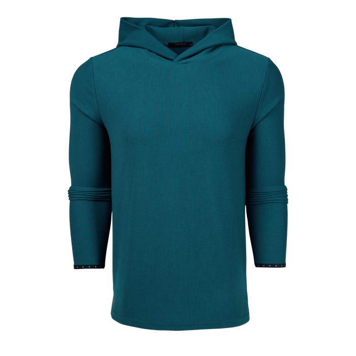 Grove Traverse Waffle Hoodie - Front View, Men's Breathable Stretch Hoodie | Greyson Clothiers