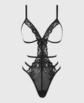Triangle Cup Teddy With Romantic Lace in Tuxedo Black