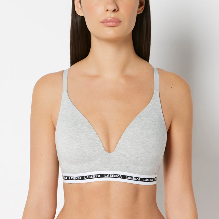 Triangle Padded Bra in Heather Grey