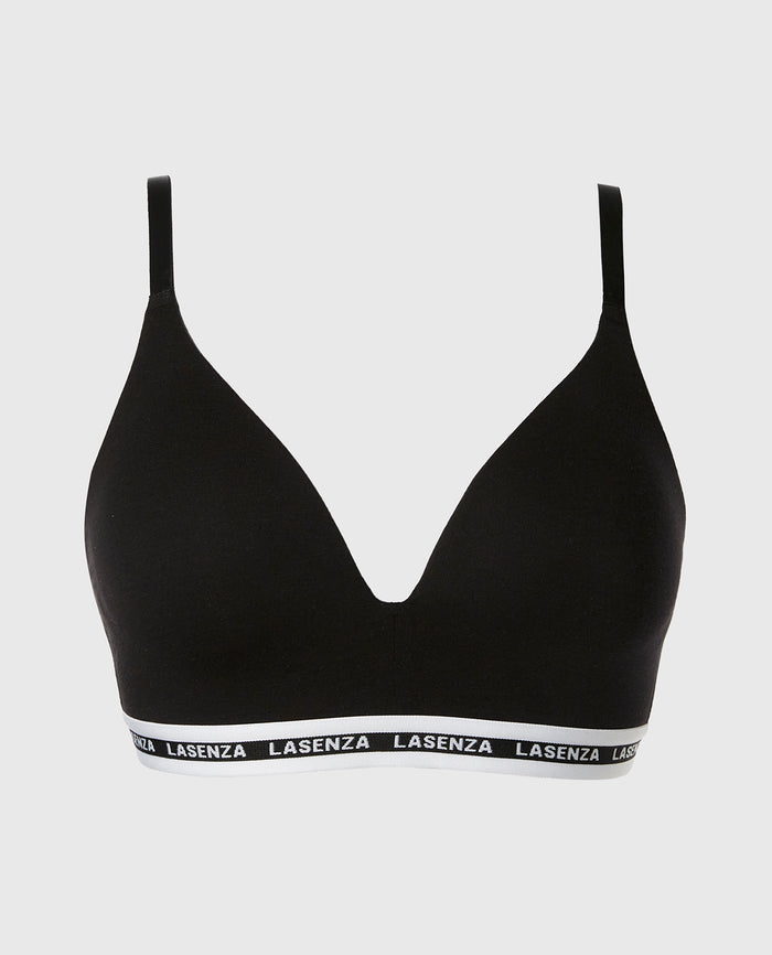 Triangle Padded Bra in Tuxedo Black