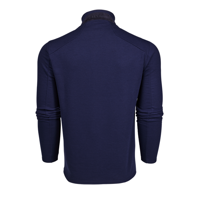 Greyson Clothiers Troy Quarter-Zip Midnight Falcon - Back View | Textured Fleece Men's Layering Piece