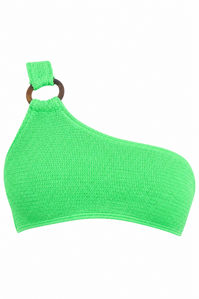TURIN ONE SHOULDER TORTOISE RING BIKINI TOP