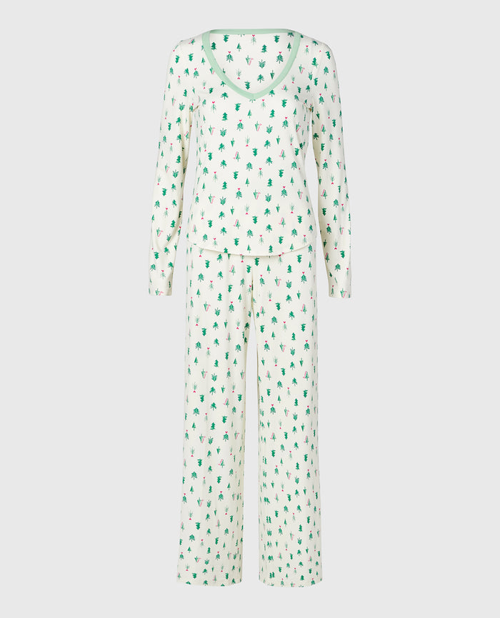 Two-Piece PJ Set in Tiny Trees