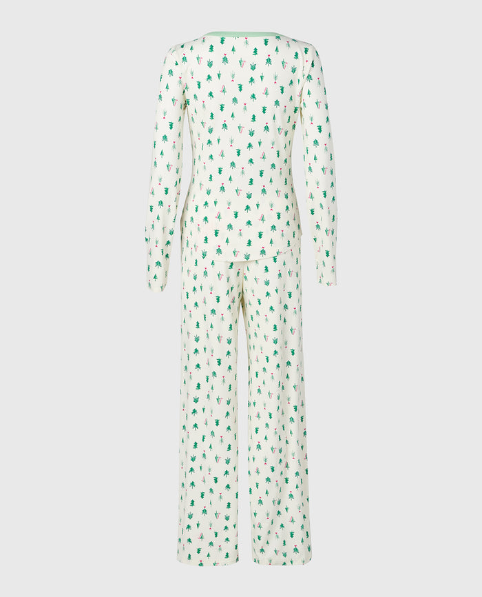 Two-Piece PJ Set in Tiny Trees