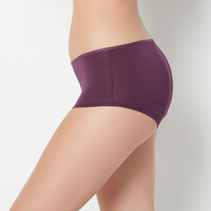 Ultrasoft Boyshort Panty with Bow Detail in Blackberry Wine