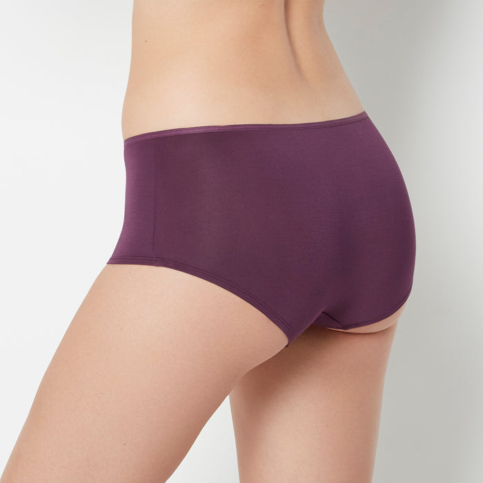 Ultrasoft Boyshort Panty with Bow Detail in Blackberry Wine