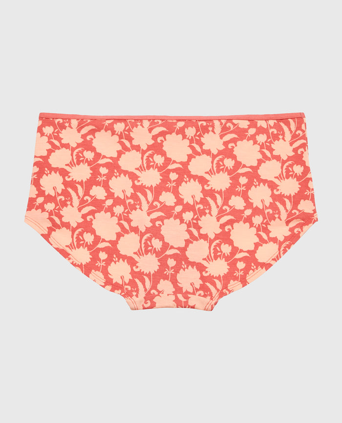 Ultrasoft Boyshort Panty with Bow Detail in Blush Floral Silhouette