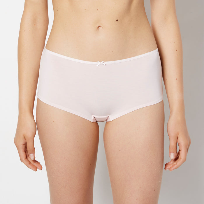Ultrasoft Boyshort Panty with Bow Detail in Crystal Pink