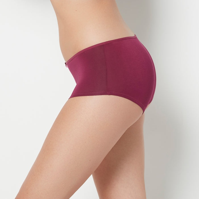 Ultrasoft Boyshort Panty with Bow Detail in Magenta Purple