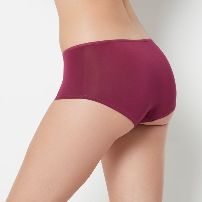 Ultrasoft Boyshort Panty with Bow Detail in Magenta Purple