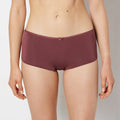 Ultrasoft Boyshort Panty with Bow Detail in Plum Wine