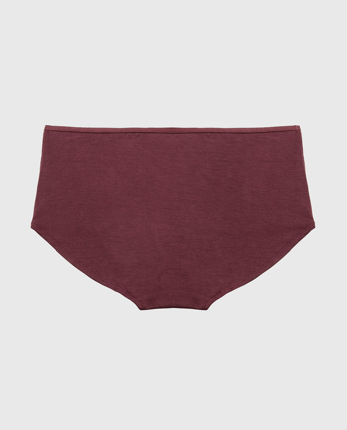 Ultrasoft Boyshort Panty with Bow Detail in Plum Wine