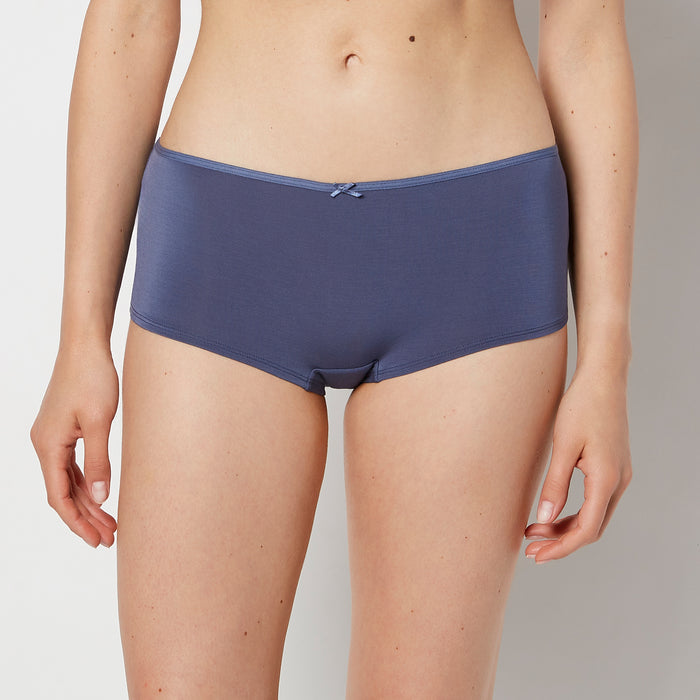 Ultrasoft Boyshort Panty with Bow Detail in Vintage Indigo