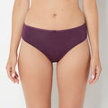 Ultrasoft High Waist Thong Panty with Bow Detail in Blackberry Wine