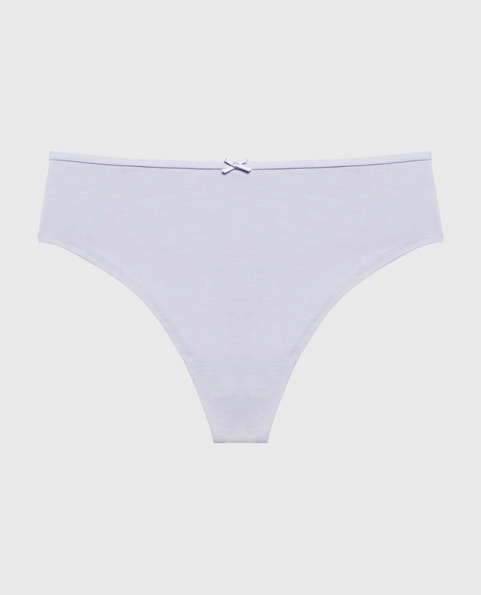 Ultrasoft High Waist Thong Panty with Bow Detail in Cosmic Sky