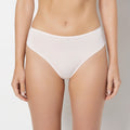 Ultrasoft High Waist Thong Panty with Bow Detail in Crystal Pink