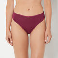 Ultrasoft High Waist Thong Panty with Bow Detail in Magenta Purple