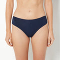 Ultrasoft High Waist Thong Panty with Bow Detail in Navy Blazer