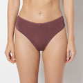 Ultrasoft High Waist Thong Panty with Bow Detail in Plum Wine