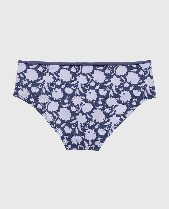 Ultrasoft Hipster Panty with Bow Detail in Blue Floral Silhouette