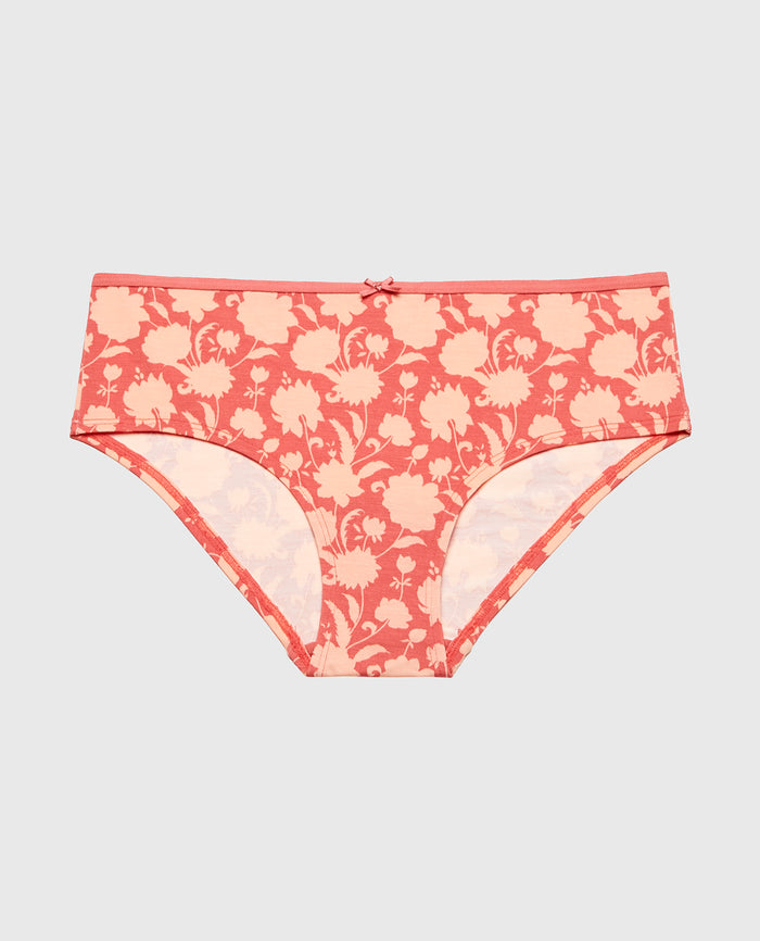 Ultrasoft Hipster Panty with Bow Detail in Blush Floral Silhouette