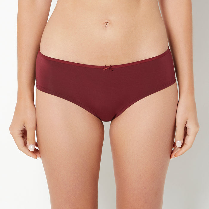 Ultrasoft Hipster Panty with Bow Detail in Cabernet