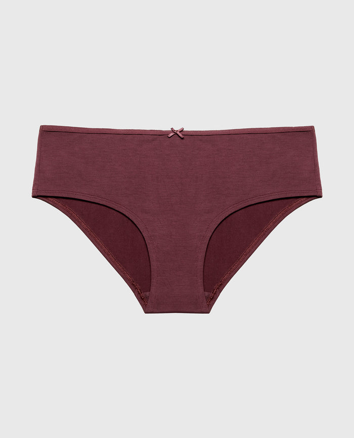 Ultrasoft Hipster Panty with Bow Detail in Plum Wine