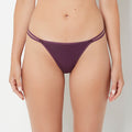 Ultrasoft String Side Thong Panty with Bow Detail in Blackberry Wine