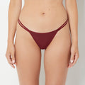 Ultrasoft String Side Thong Panty with Bow Detail in Cabernet