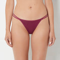 Ultrasoft String Side Thong Panty with Bow Detail in Magenta Purple