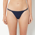Ultrasoft String Side Thong Panty with Bow Detail in Navy Blazer