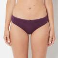Ultrasoft Thong Panty with Bow Detail in Blackberry Wine