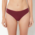 Ultrasoft Thong Panty with Bow Detail in Cabernet