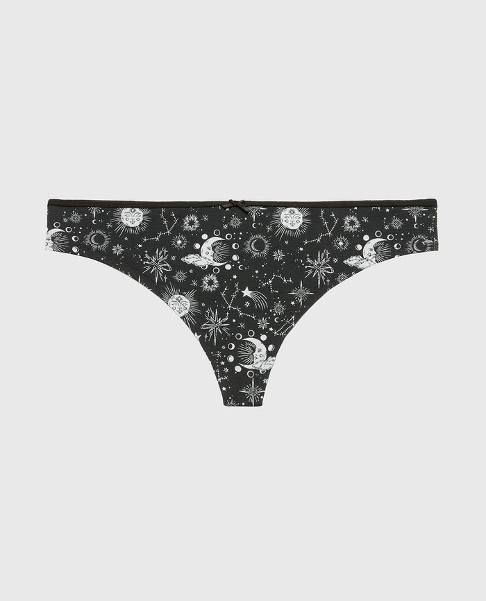Ultrasoft Thong Panty with Bow Detail in Celestial Sky