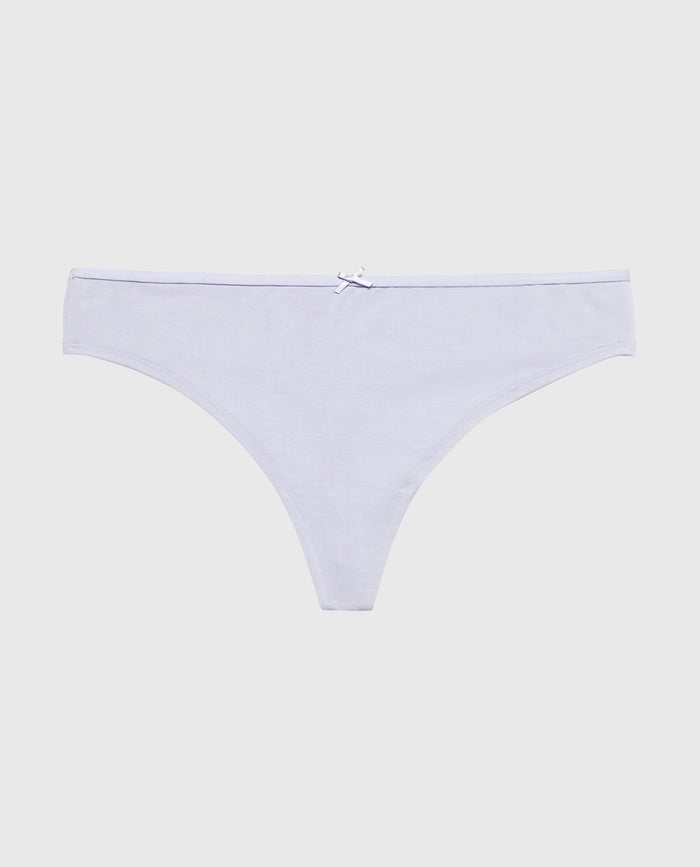 Ultrasoft Thong Panty with Bow Detail in Cosmic Sky