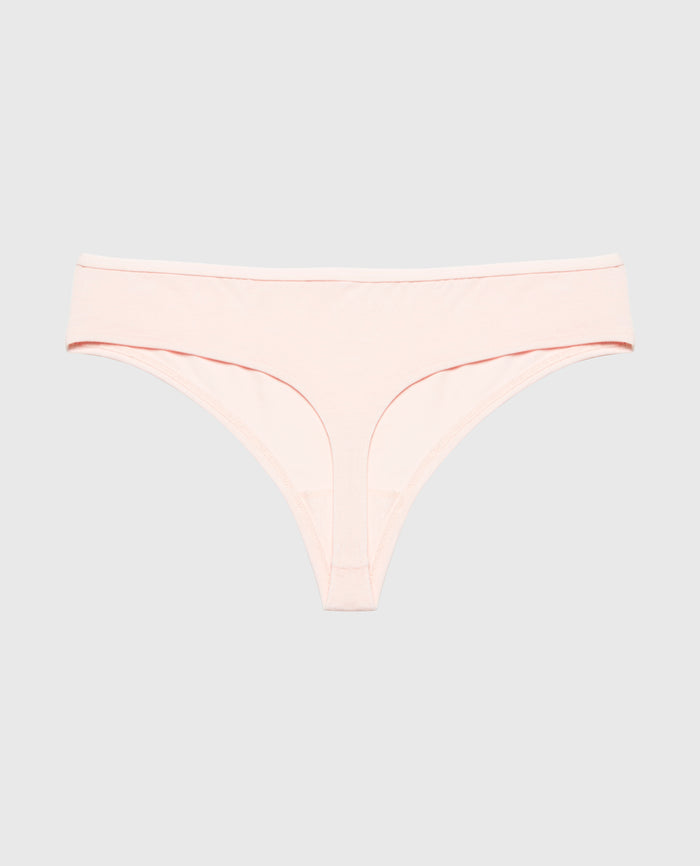 Ultrasoft Thong Panty with Bow Detail in Crystal Pink