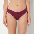 Ultrasoft Thong Panty with Bow Detail in Magenta Purple