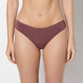 Ultrasoft Thong Panty with Bow Detail in Plum Wine