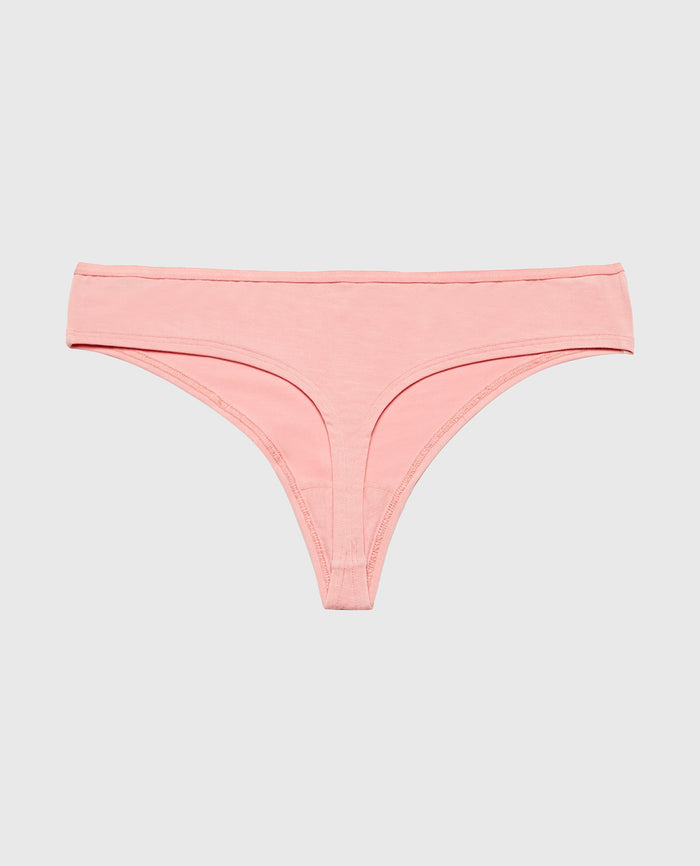 Ultrasoft Thong Panty with Bow Detail in Rose Elegance
