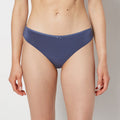 Ultrasoft Thong Panty with Bow Detail in Vintage Indigo