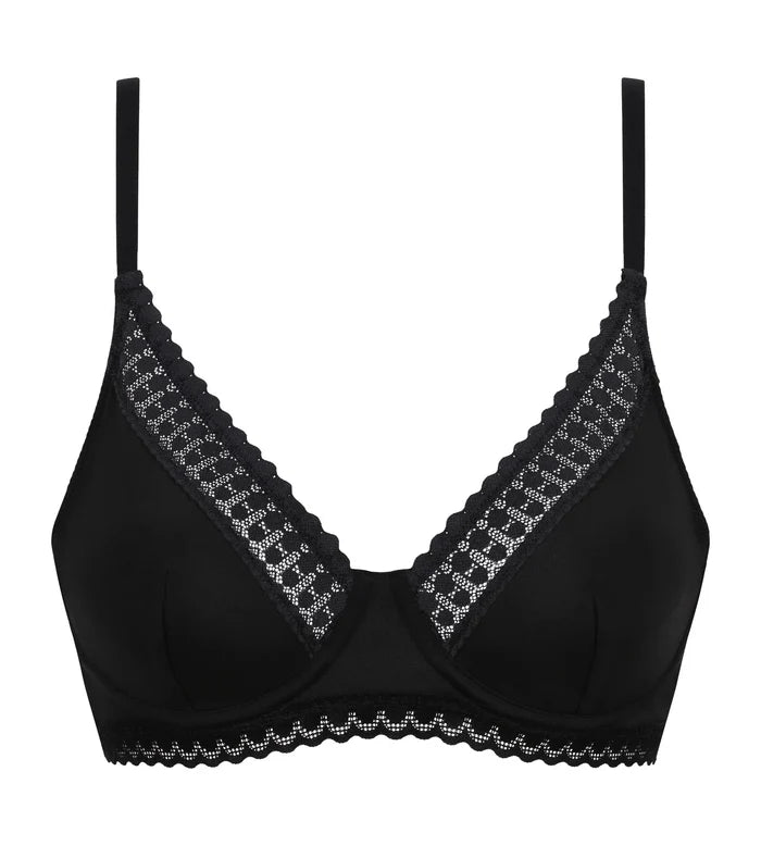 Underwired basket bra Rose Daily Micro in Tuxedo Black