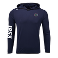 Greyson Clothiers University of Florida Colorado Hoodie in Maltese Blue - Front View with Gators Logo and 1853 Sleeve Graphic