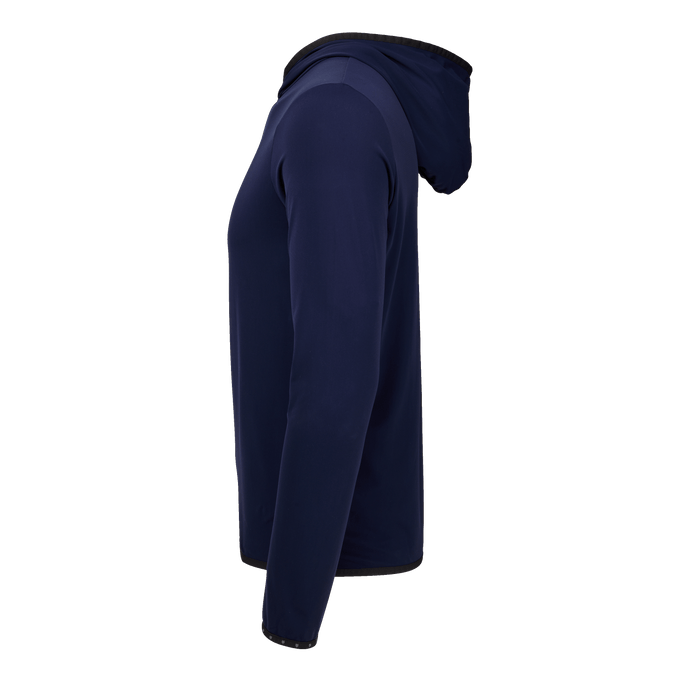 Greyson Clothiers University of Florida Colorado Hoodie in Maltese Blue - Opposite Side Profile with Black Hood Detail