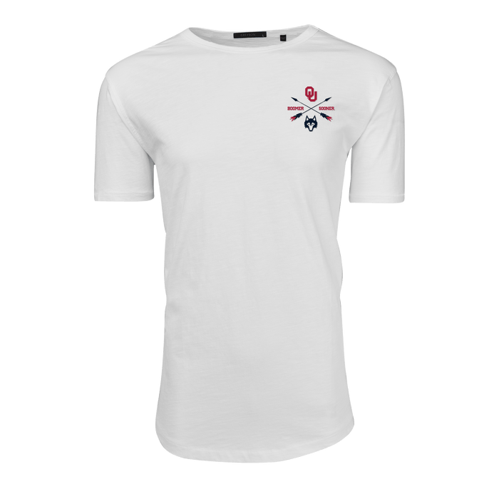 Arctic University of Oklahoma Alpha Slub Tee - Front View, OU Boomer Sooner Graphic | Greyson Clothiers