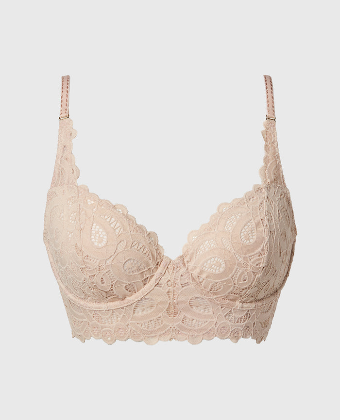 Unlined Balconette Bra in Craft Lace in Moonlight