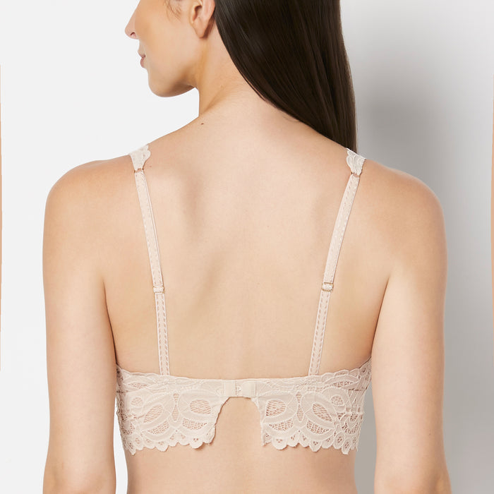 Unlined Bralette in Craft Lace in Moonlight