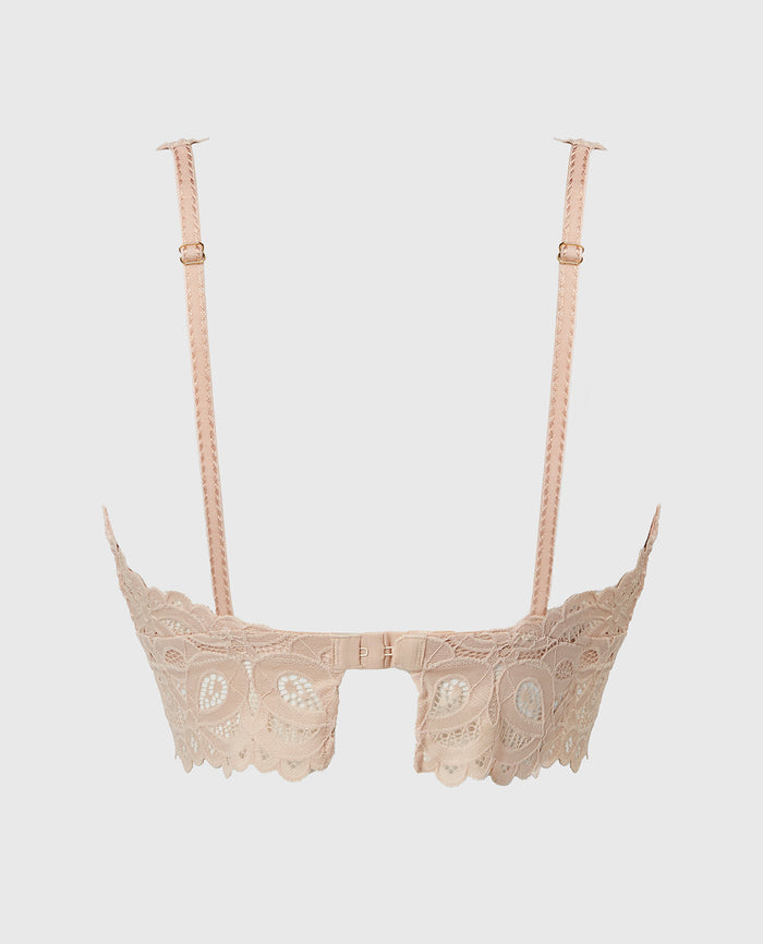 Unlined Bralette in Craft Lace in Moonlight
