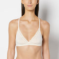 Unlined Bralette with Lace Trim in Pearled Ivory