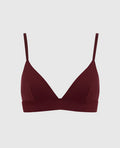 Unlined Bralette with V Neck in Red Wine