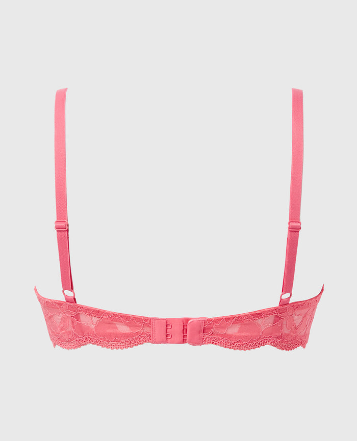 Unlined Demi Bra in Charmed Lace in Pink Lemonade